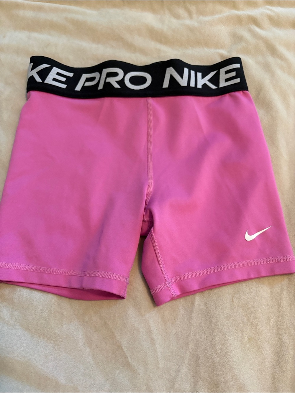 Nike Pink Performance Compression Shorts with Black Branded Waistband